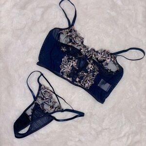 Sexy Two Piece Lingerie Set with Corset Style Bra